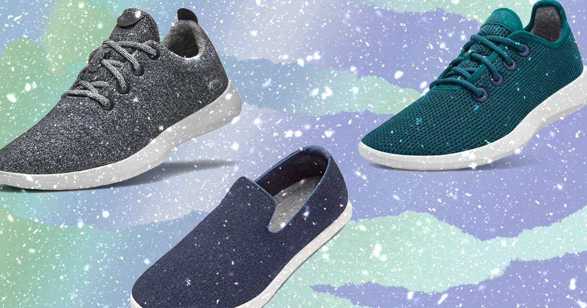 a collage of Allbirds Gifts on a snowy background