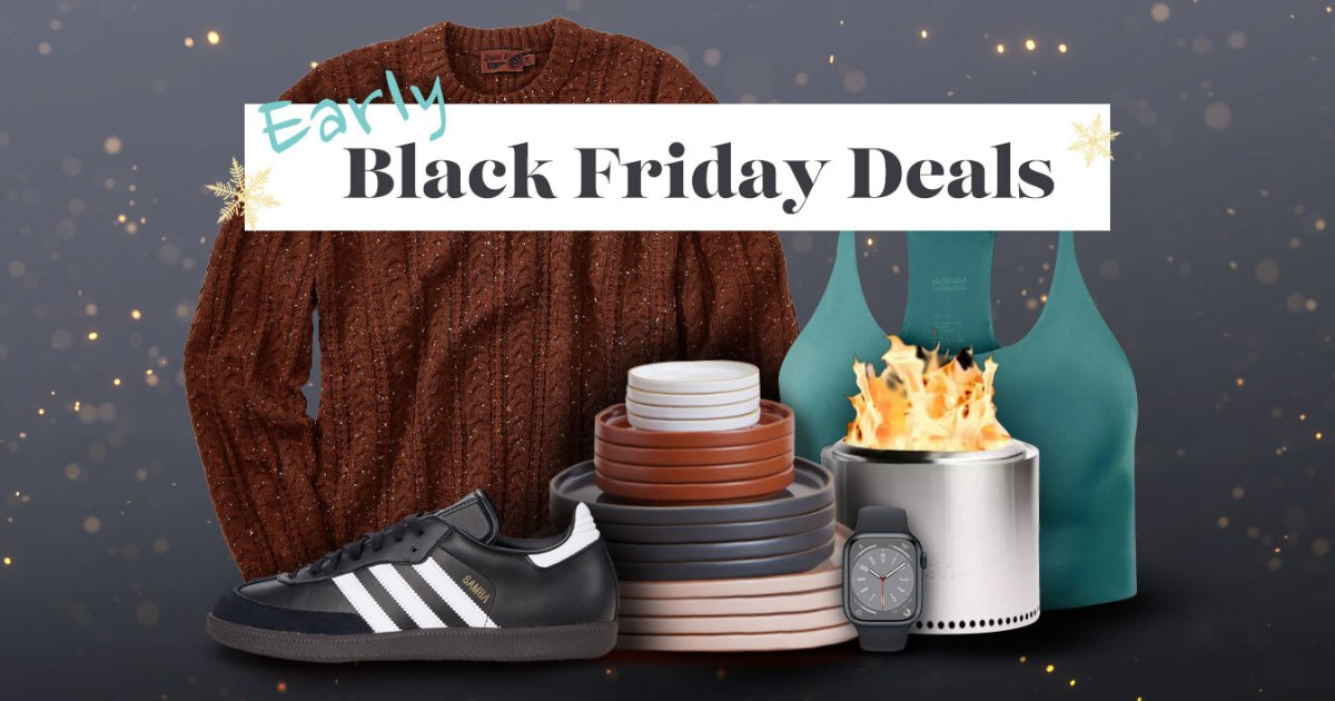 Early Black Friday gift ideas on a black, snowy background