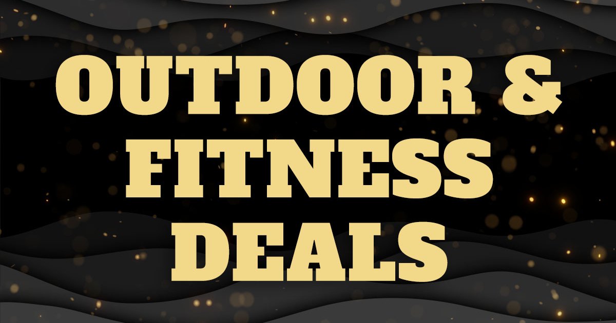 a banner with outdoor/fitness deals