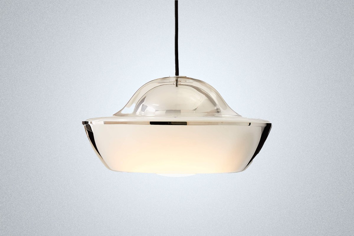 CB2 Materia Polished Stainless Steel Modern Dome Pendant Light
