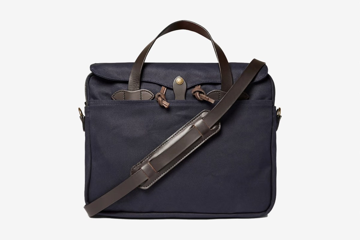 Filson Original Leather-Trimmed Twill Briefcase