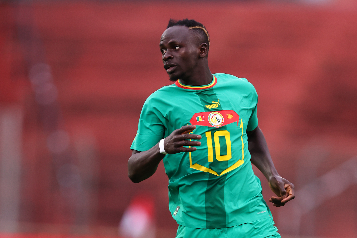 a senegalese soccer player in a green jersey