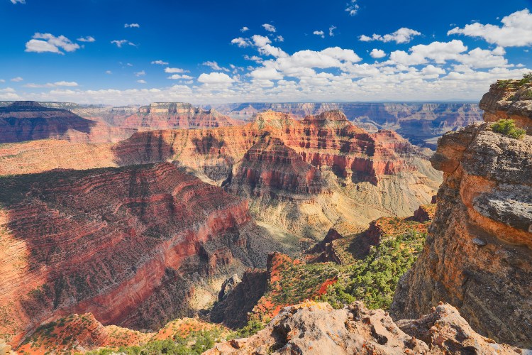 Blue skies over Grand Canyon national park