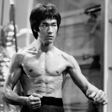 Bruce Lee poses while filming "Enter the Dragon"