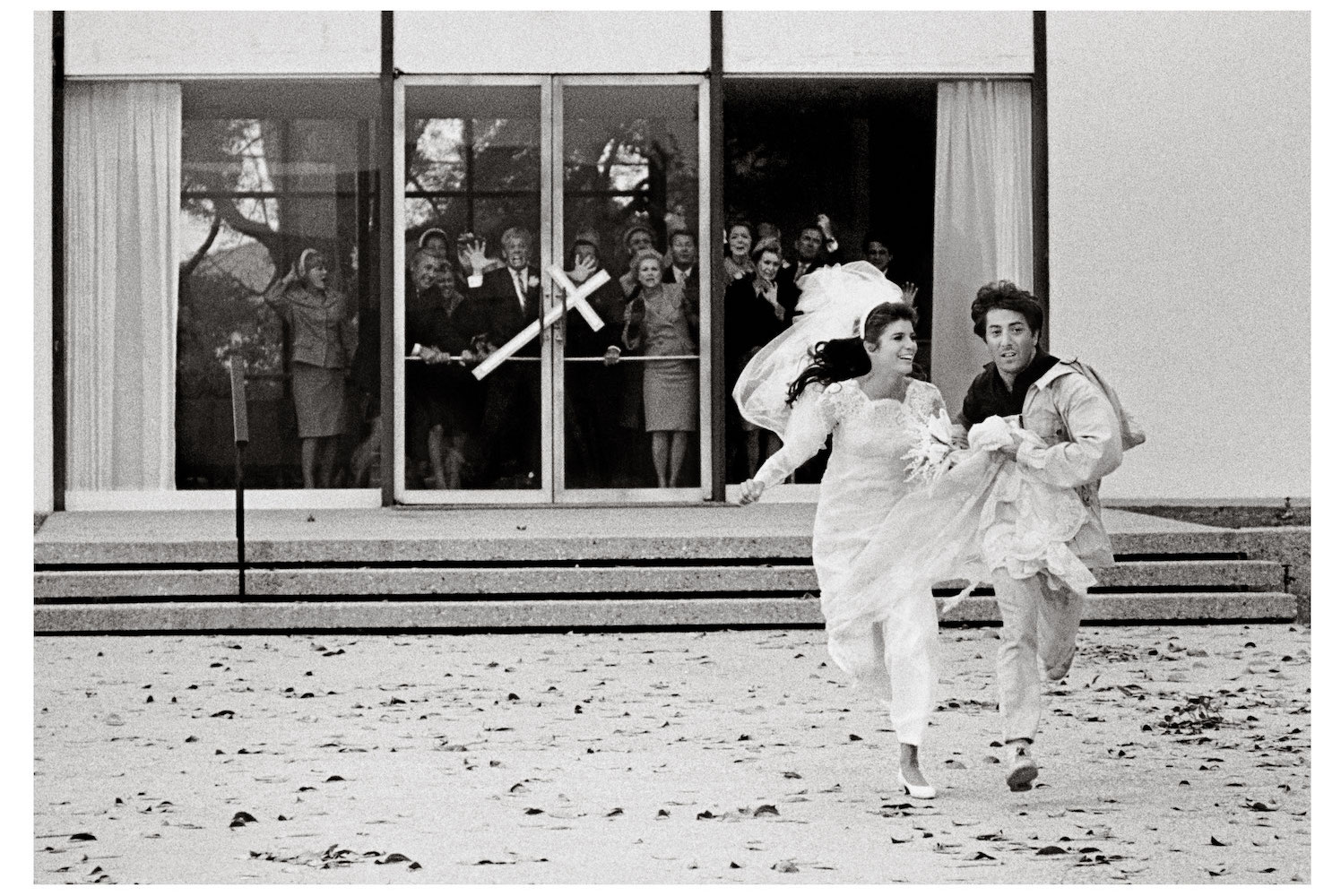 final scene of the graduate running away from the church