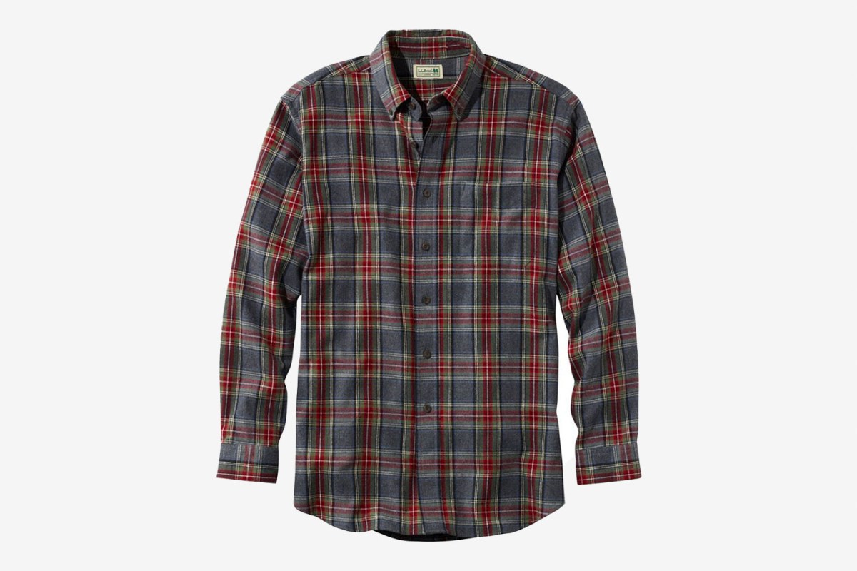 L.L. Bean Traditional Fit Scotch Plaid Flannel Shirt