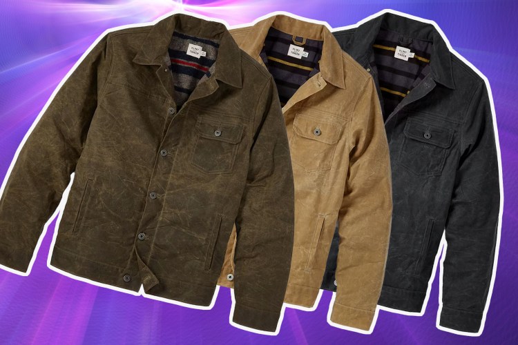 a collage of flannel-lined jackets on a flannel background