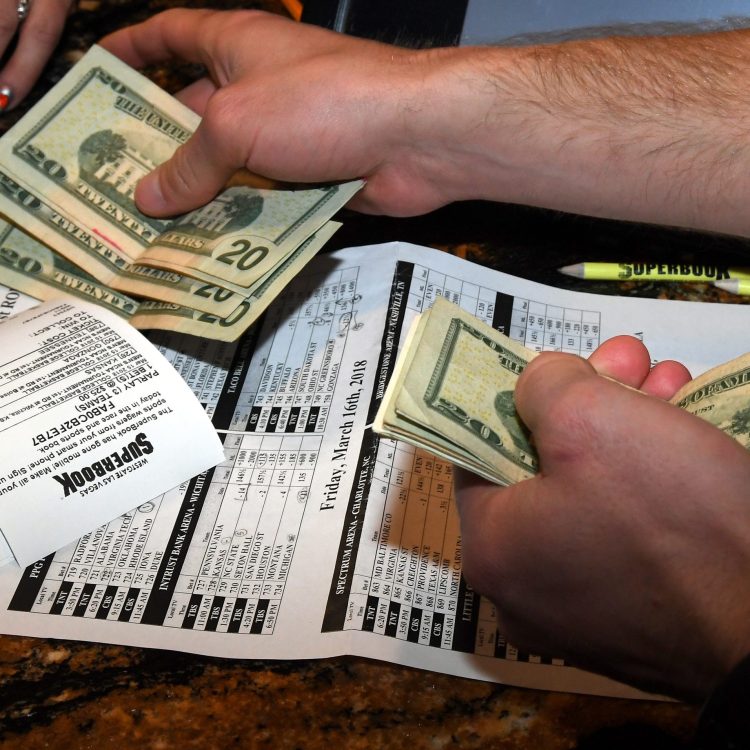 Bets being placed during the NCAA Men's College Basketball Tournament.