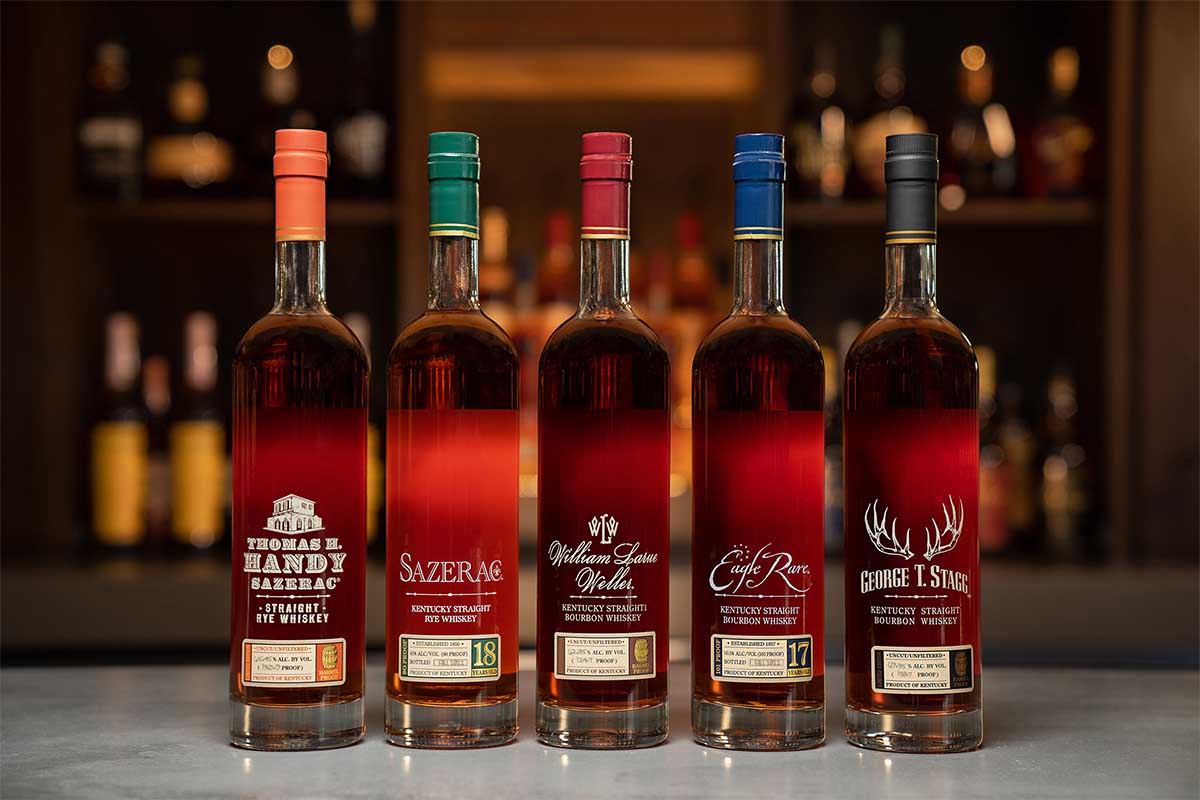 The five bottles from this year's Buffalo Trace Antique Collection