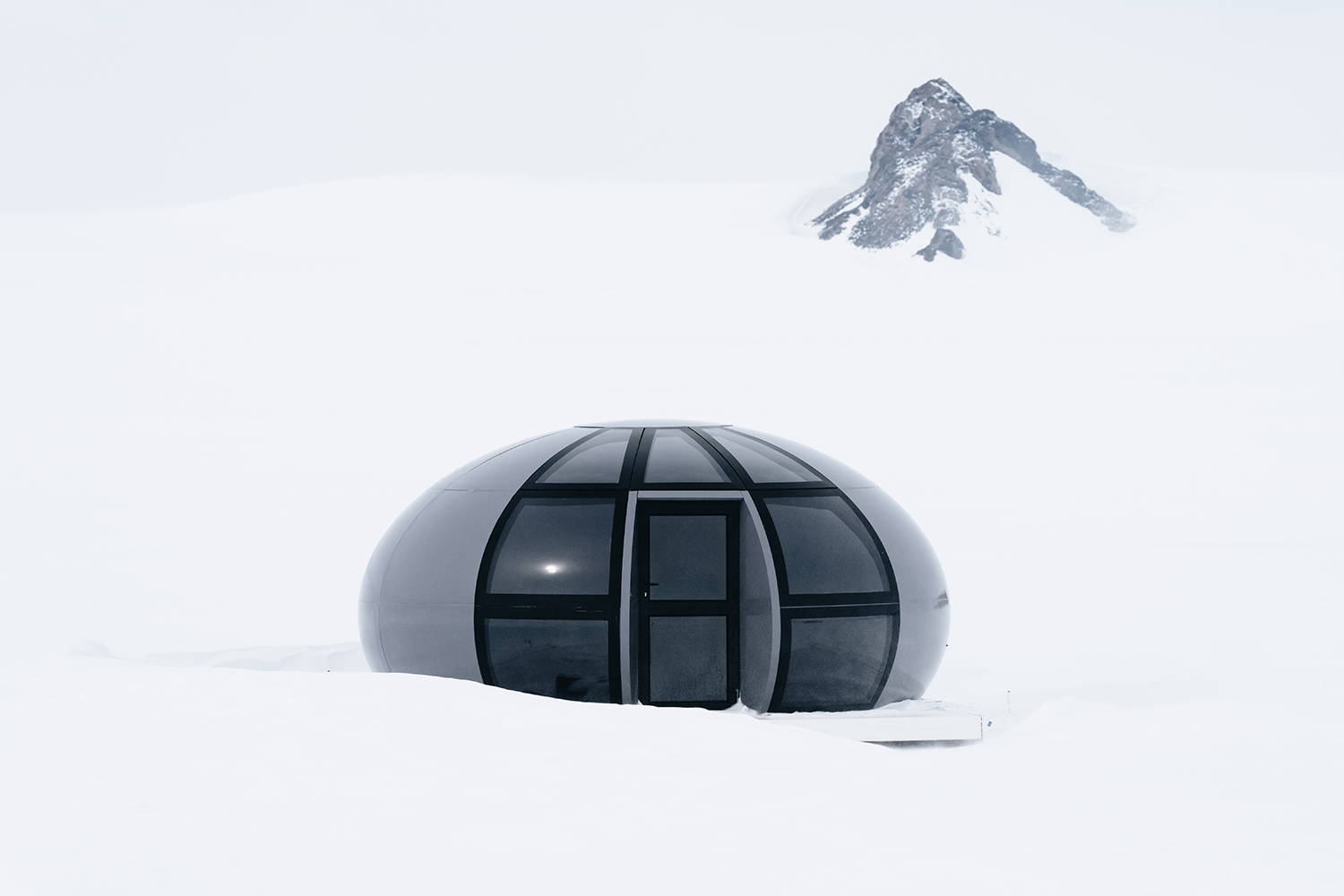 One of the luxury pods available for guests to stay in at White Desert's Echo camp in Antarctica