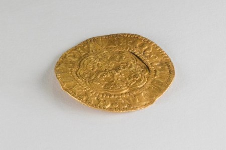 A Henry VI quarter noble, minted in London between 1422 and 1427, which was recently found in Newfoundland by an amateur historian