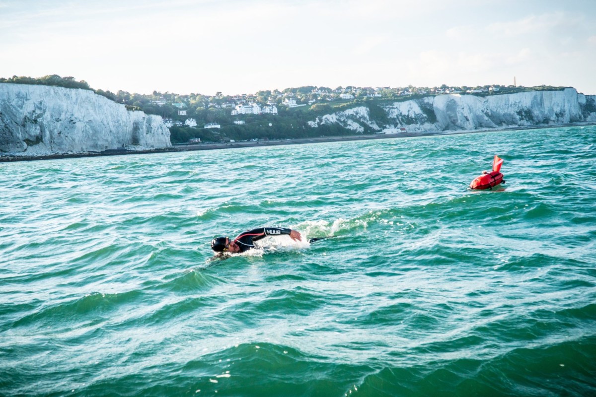 Ross Edgley swimming around the island of Great Britain.