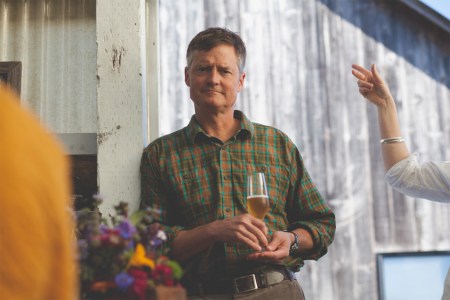 Gordon Hull, the brewer behind Heidrun Meadery, holds a glass of mead