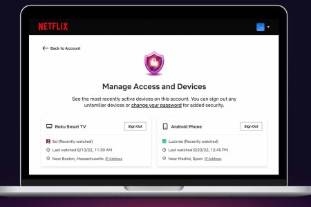 Netflix Manage Access and Devices screen, which just launched on the streaming service