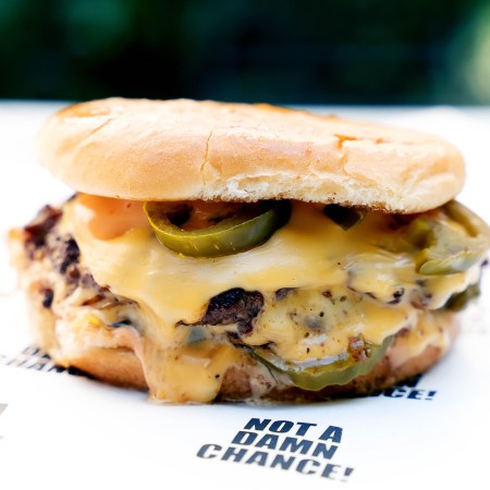 The Not a Damn Change Burger, a cheeseburger currently available at Idle Hands bar in Austin, Texas. We've got the recipe.