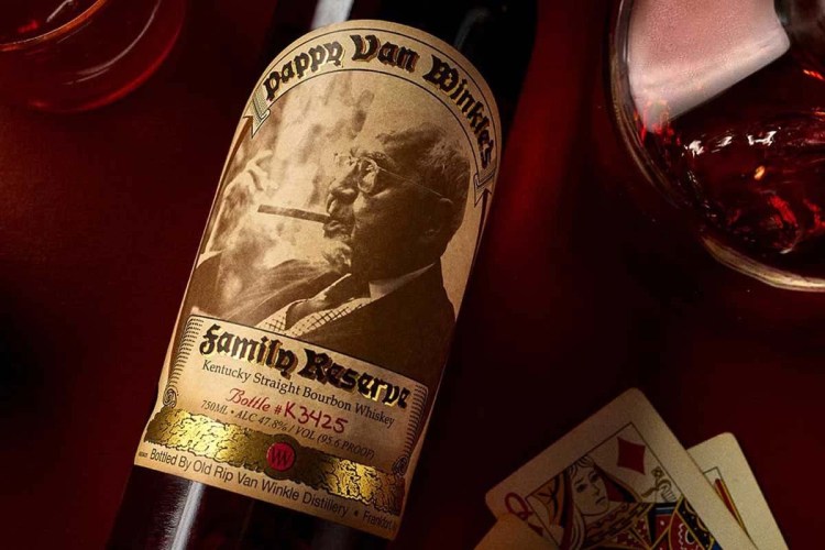 Pappy Van Winkle 23-Year Old Bourbon bottle. Huckberry is giving away two bottles in a promotion called Pappy Day.
