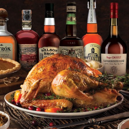Six bottles of booze behind a Thanksgiving meal -- you can pair booze with turkey if you follow this guide