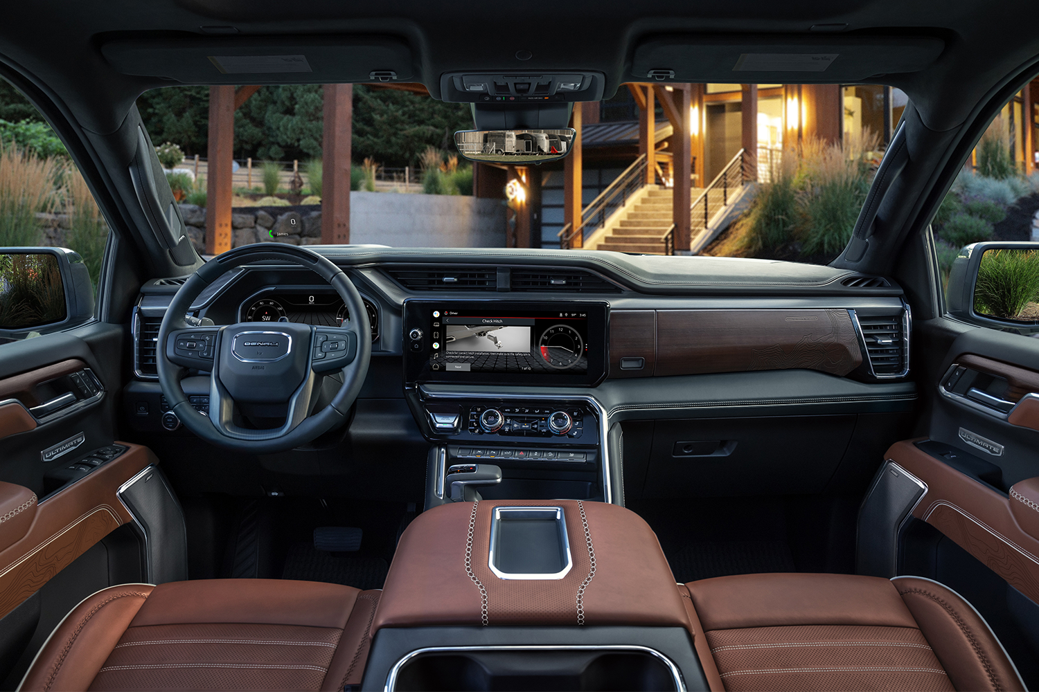 The luxurious cabin of the 2022 GMC Sierra Denali Ultimate, a leading luxury pickup truck