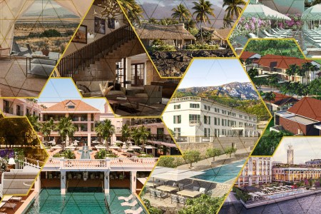 A collage of luxury hotels and resorts that are opening in 2023. In our rundown, we pick the best to travel to in the new year.