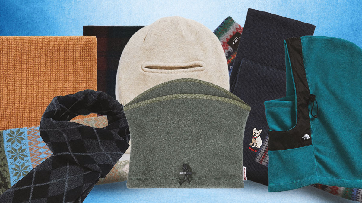 a collage of the best scarves for men on a light blue background