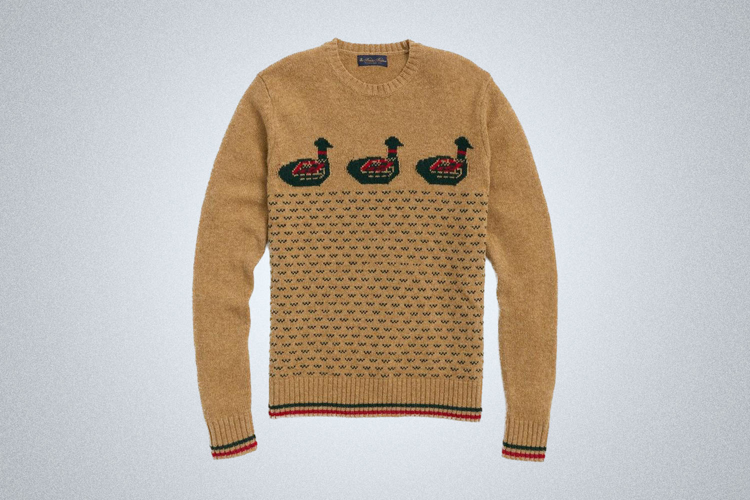 Brooks Brothers Brushed Wool Fair Isle Duck Motif Sweater