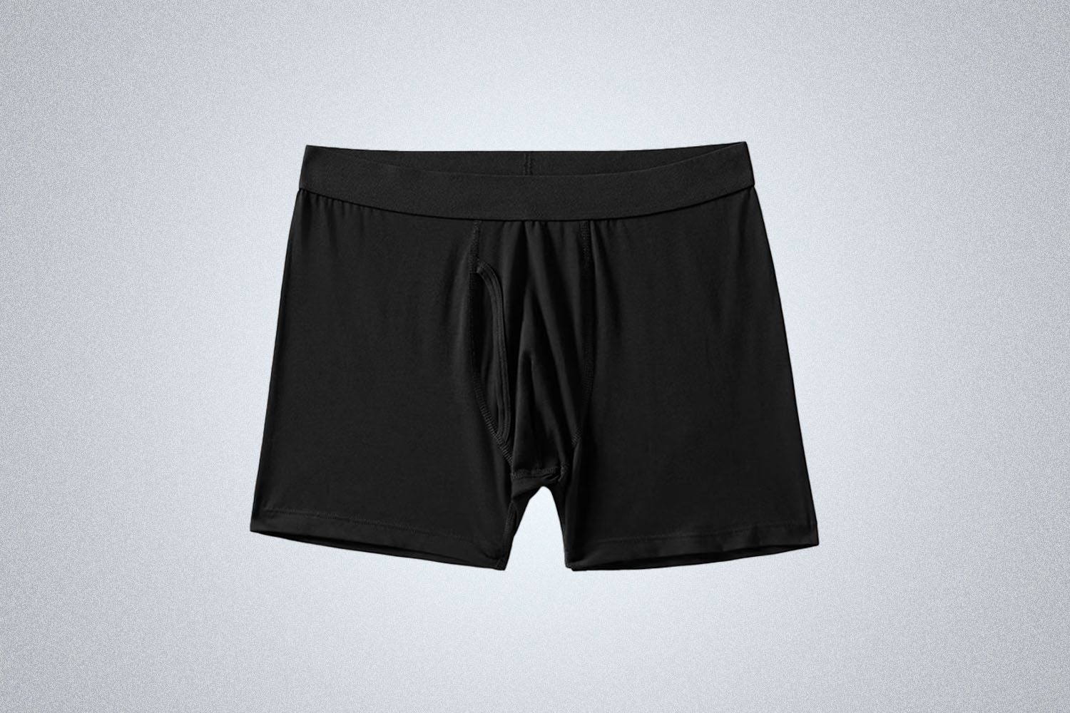 a pair of black Everlane briefs on a grey background