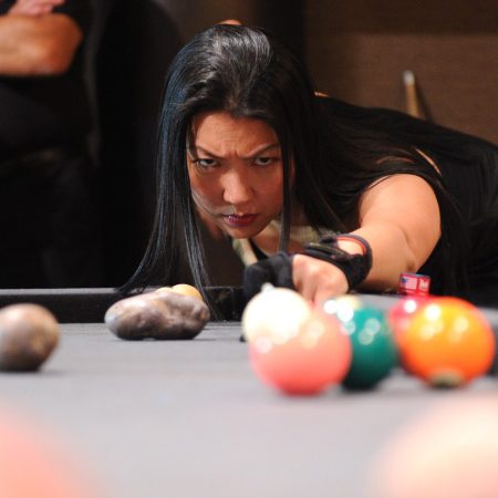 Jeanette Lee lines up a shot in New York City in 2011.