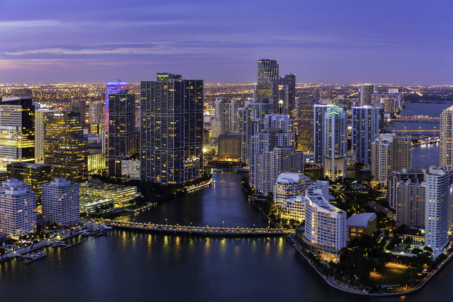 Evening Aerial View of Miami, Florida