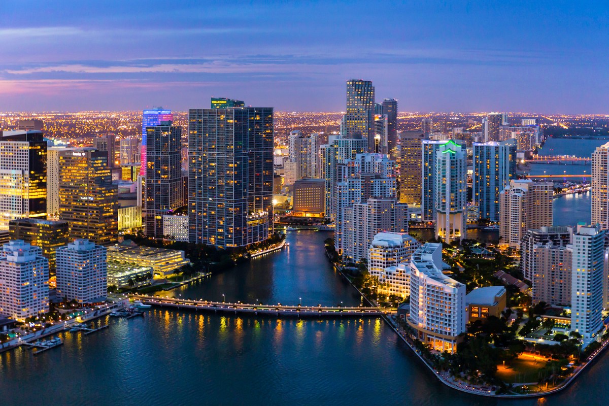 Evening Aerial View of Miami, Florida