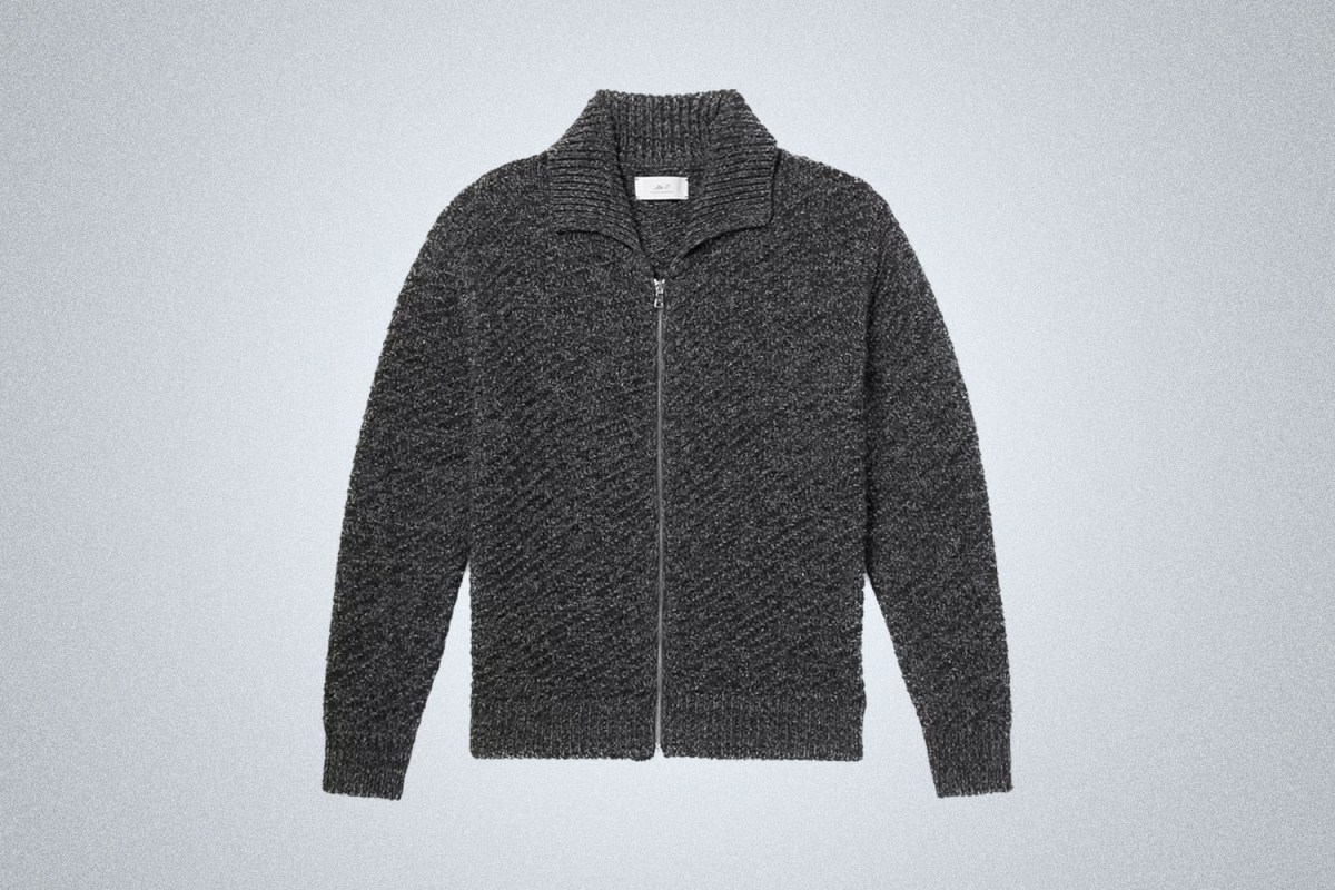 Mr P Slim-Fit Mouline Wool and Silk-Blend Zip-Up Sweater