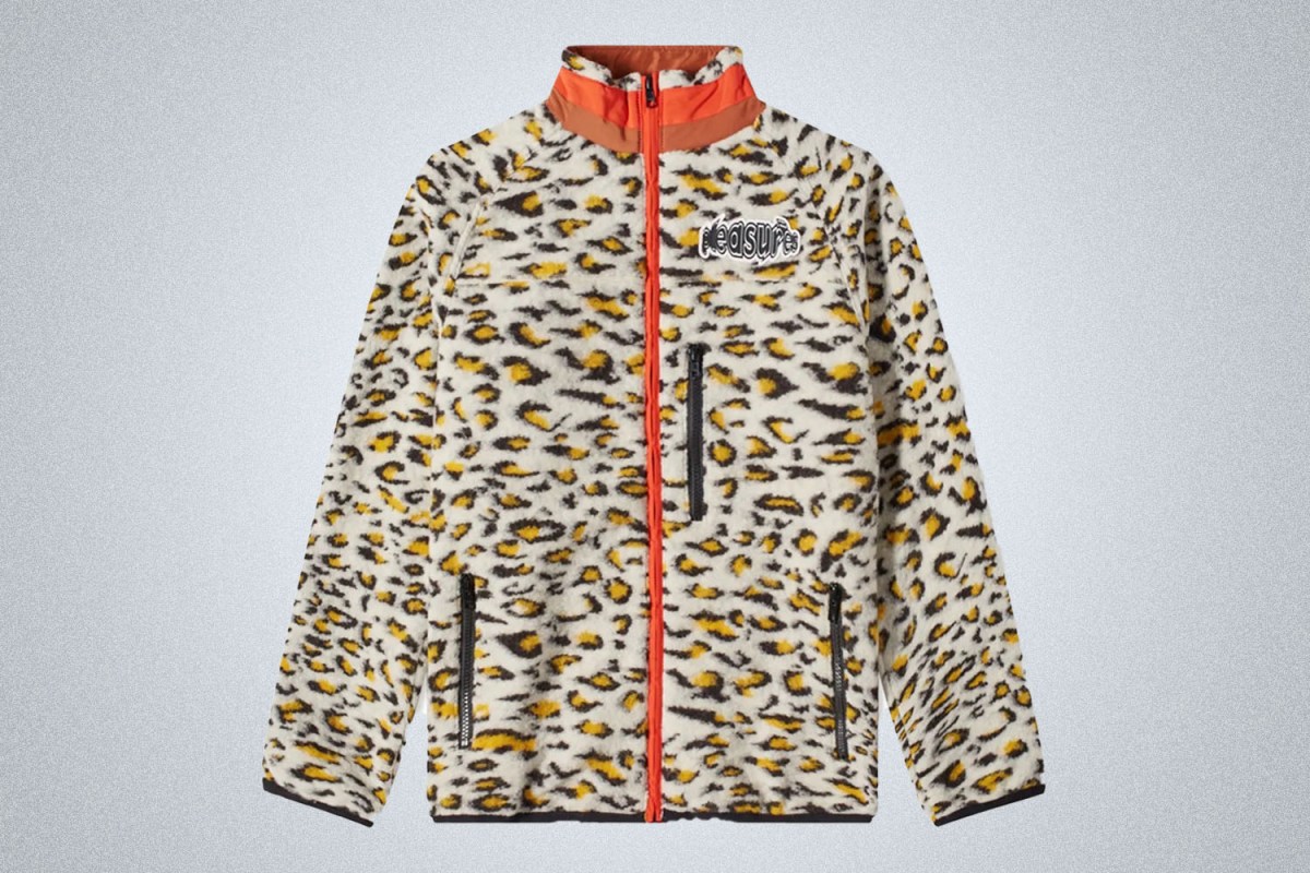 Pleasures Strain Cheetah Sherpa Zip Fleece Jacket