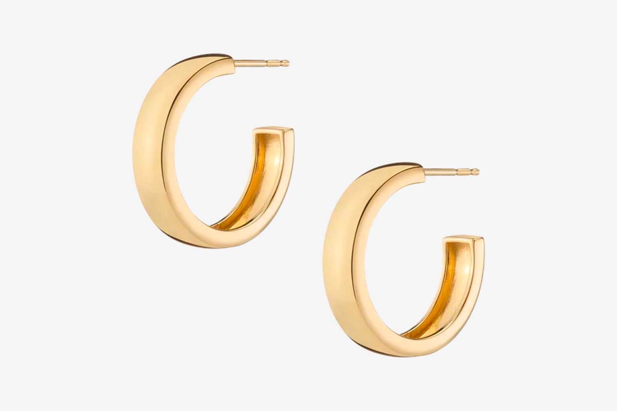 Gold Smooth Arch Hoops Medium