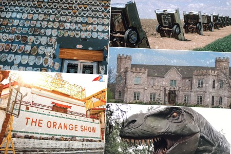 The best roadside attractions in Texas include a llama castle, dinosaur park, Stonehenge replica and toilet seat museum