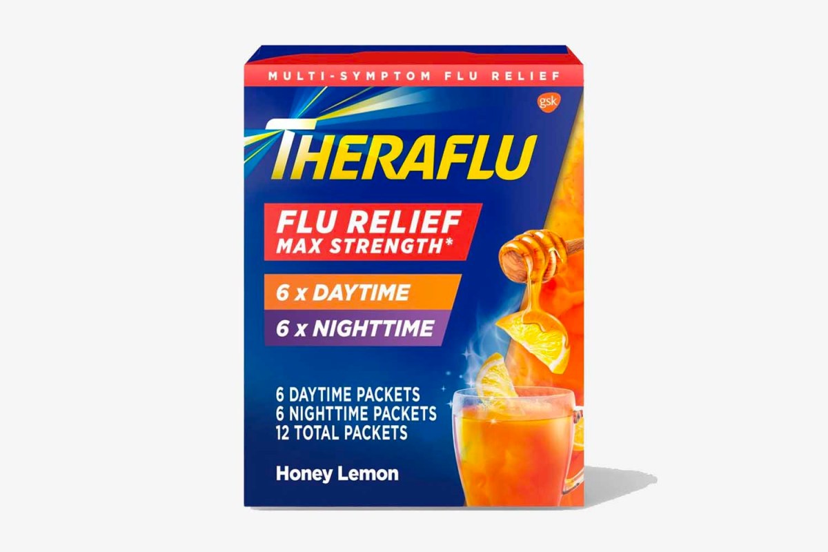 Theraflu Multi-Symptom Flu Relief Max Strength Day & Night Powder, Honey Lemon, 12 ct.