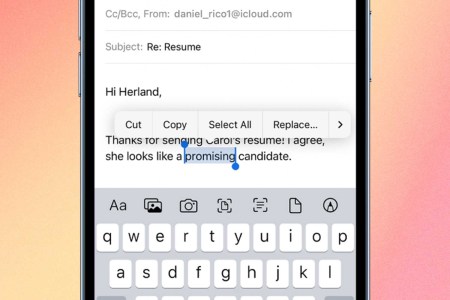 a close-up a cut or copy function on an iPhone. A new Shortcut allows users to see their entire history of copied text, images and links.