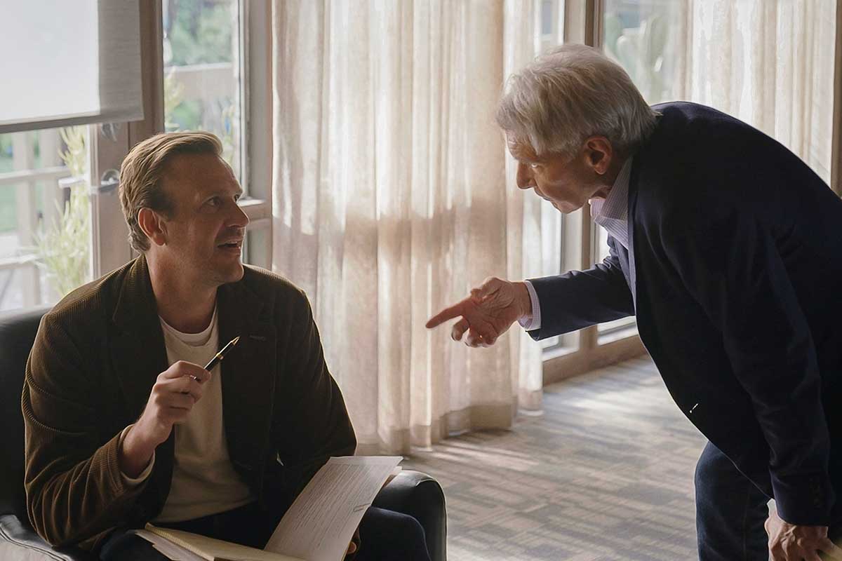 Jason Segel and Harrison Ford in “Shrinking,” premiering globally on January 27, 2023 on Apple TV+.