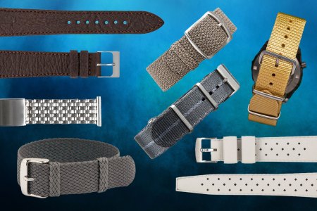 the best watch bands, straps and bracelets on a blue background