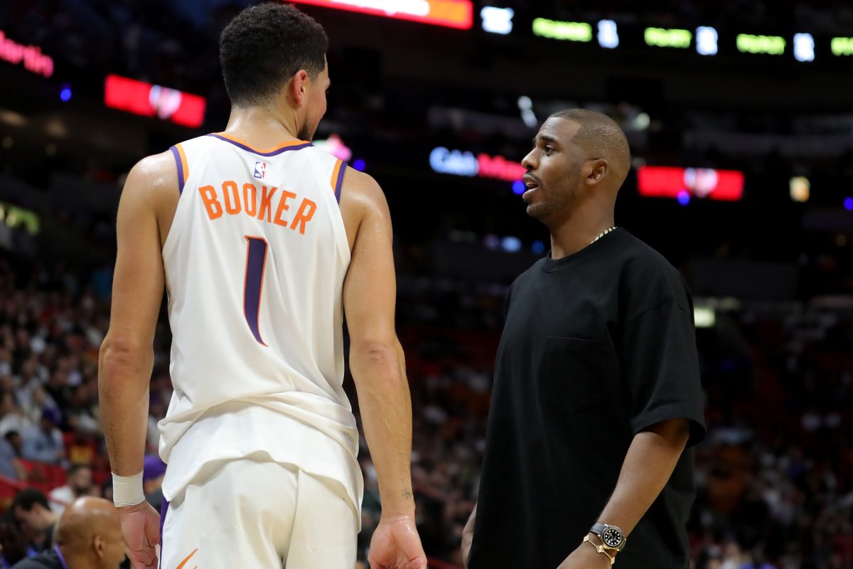 Devin Booker and Chris Paul of the Suns.