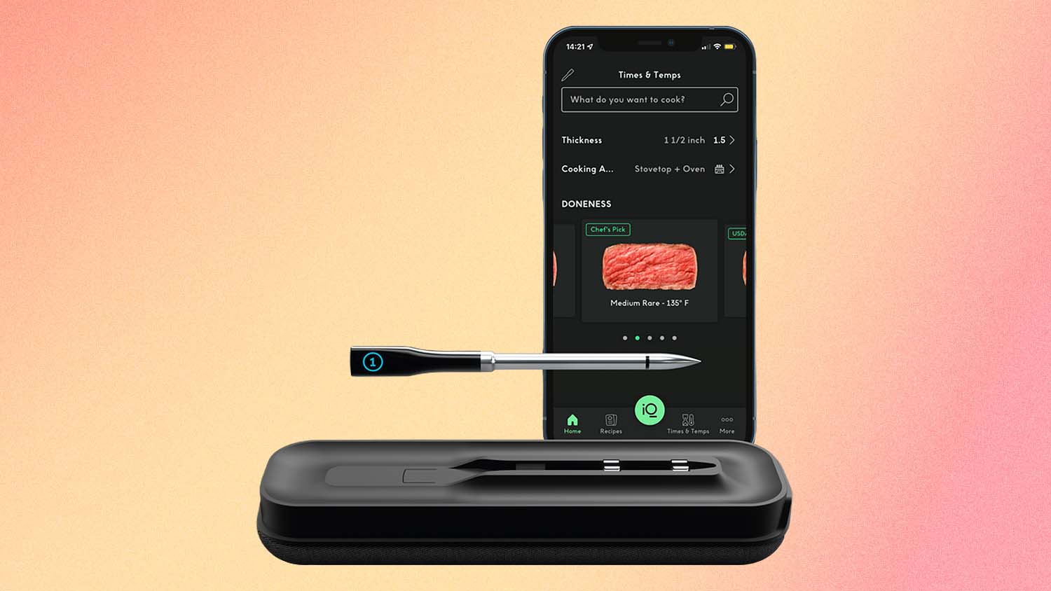 Chef iQ Smart Wireless Meat Thermometer w/ 3 Probes, Unlimited Range,  Bluetooth & Wifi, App Enabled, Smart Hub
