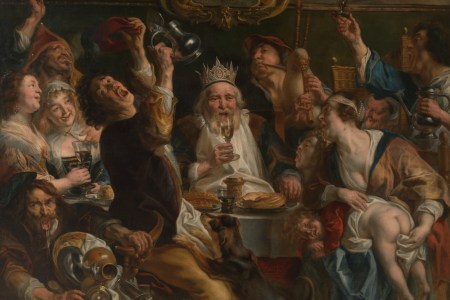 An old painting of a Christmas feast: "The King Drinks" by Jacob Jordaens. You can indulge like this while still keeping your core in shape this holiday season.
