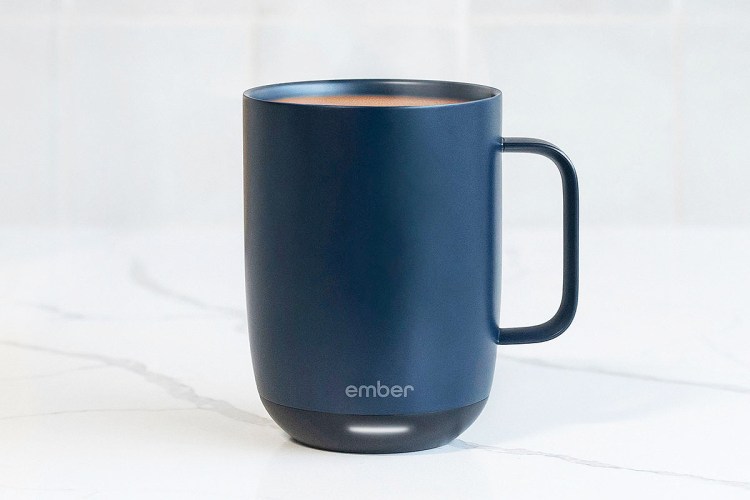 Ember smart mug on a counter. The mug is currently up to $50 off at Best Buy
