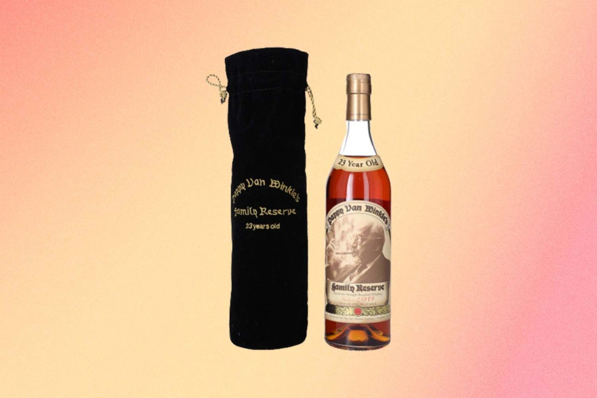 A bottle of Pappy Van Winkle 23 and it s original bag, all of which sold for a record price at Sotheby's