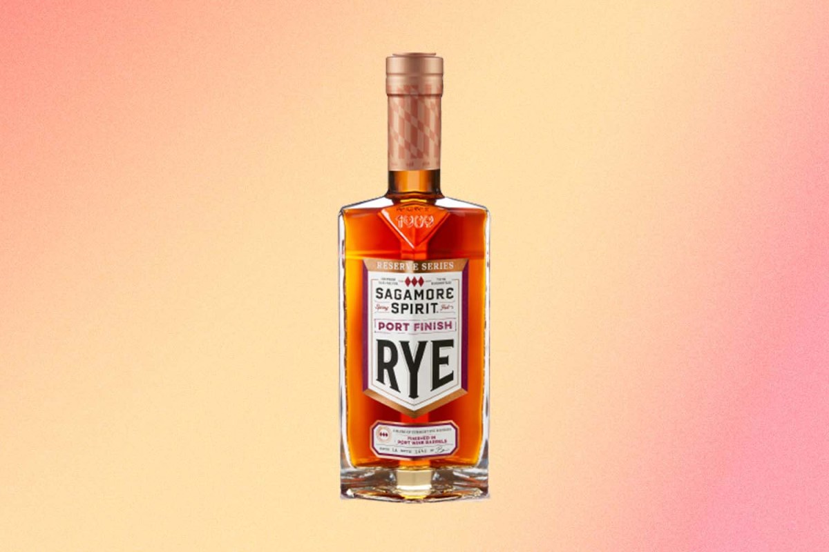 A bottle of Sagamore Spirit Port Finish Rye Whiskey