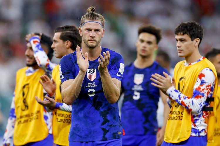 Members of the USMNT after the match between Iran and the U.S.