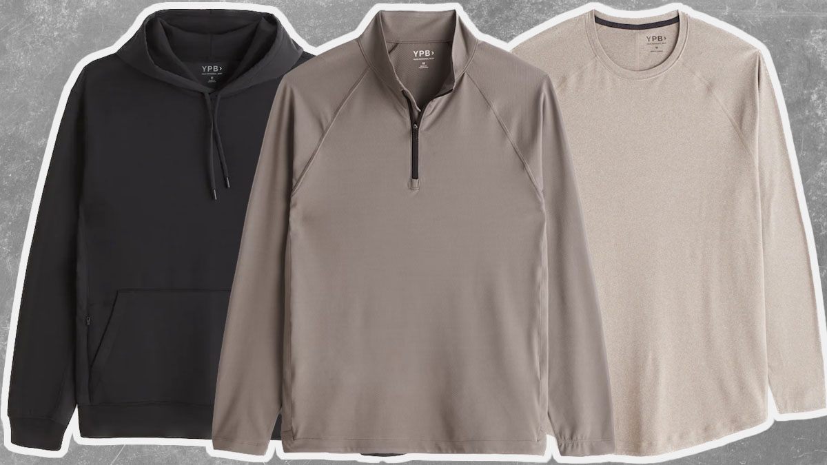 a collage of styles from the Abercrombie Activewear Sale on a grey background