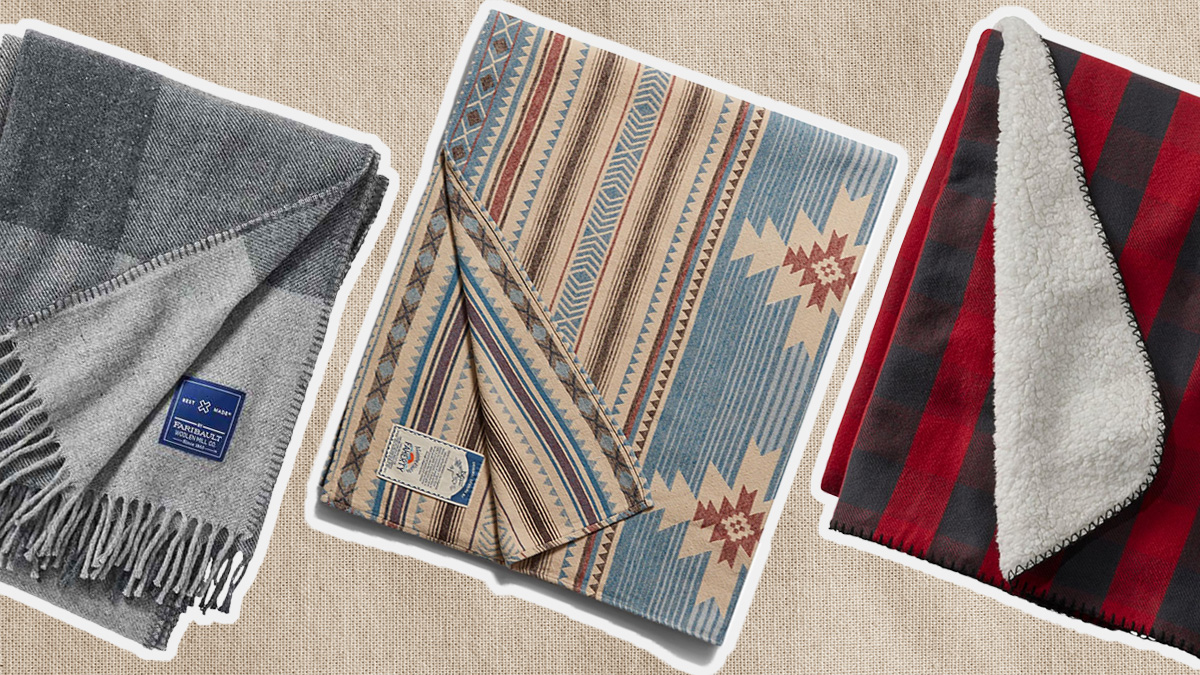 a collage of the best throw blankets on a grey background