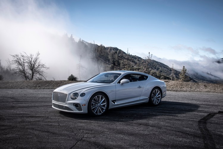 white luxury car Bentley Continental GT