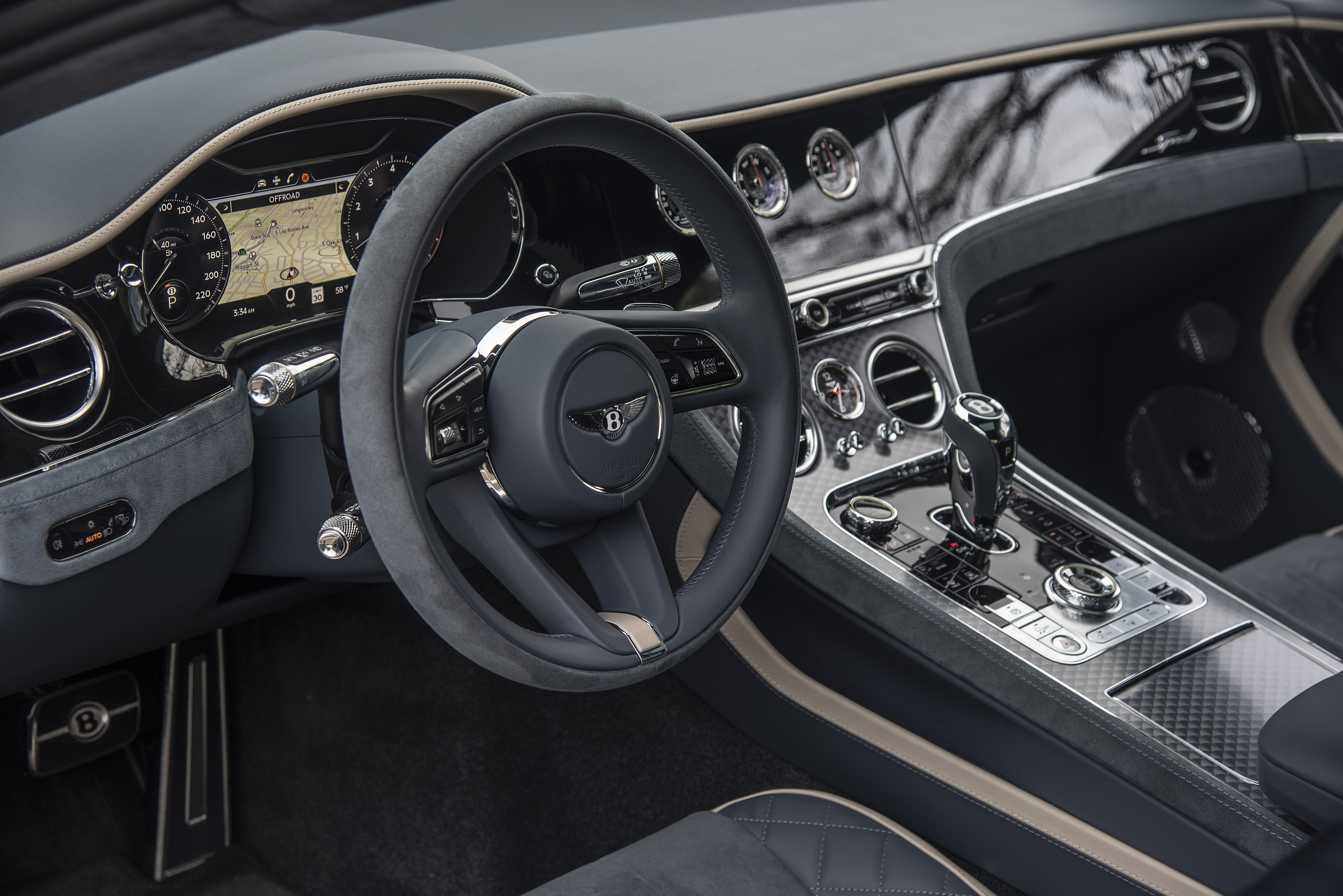 luxury car interior Bentley Continental GT