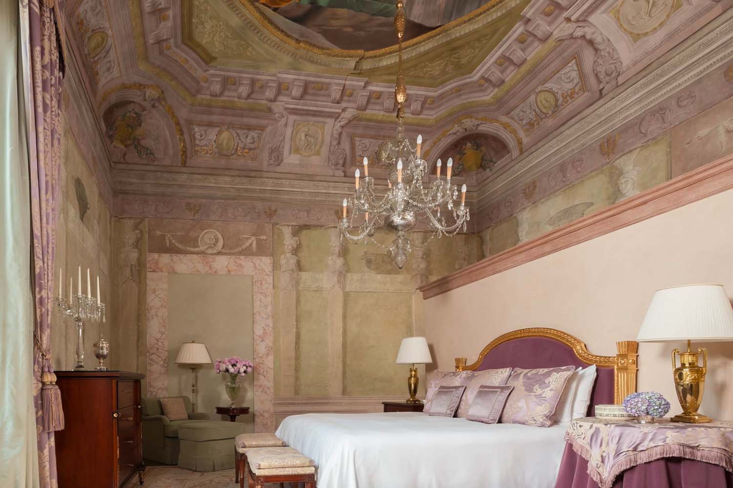 Views of the Giardino del Borgo complete with frescoed vaulted ceilings in the Fresco Executive Suite