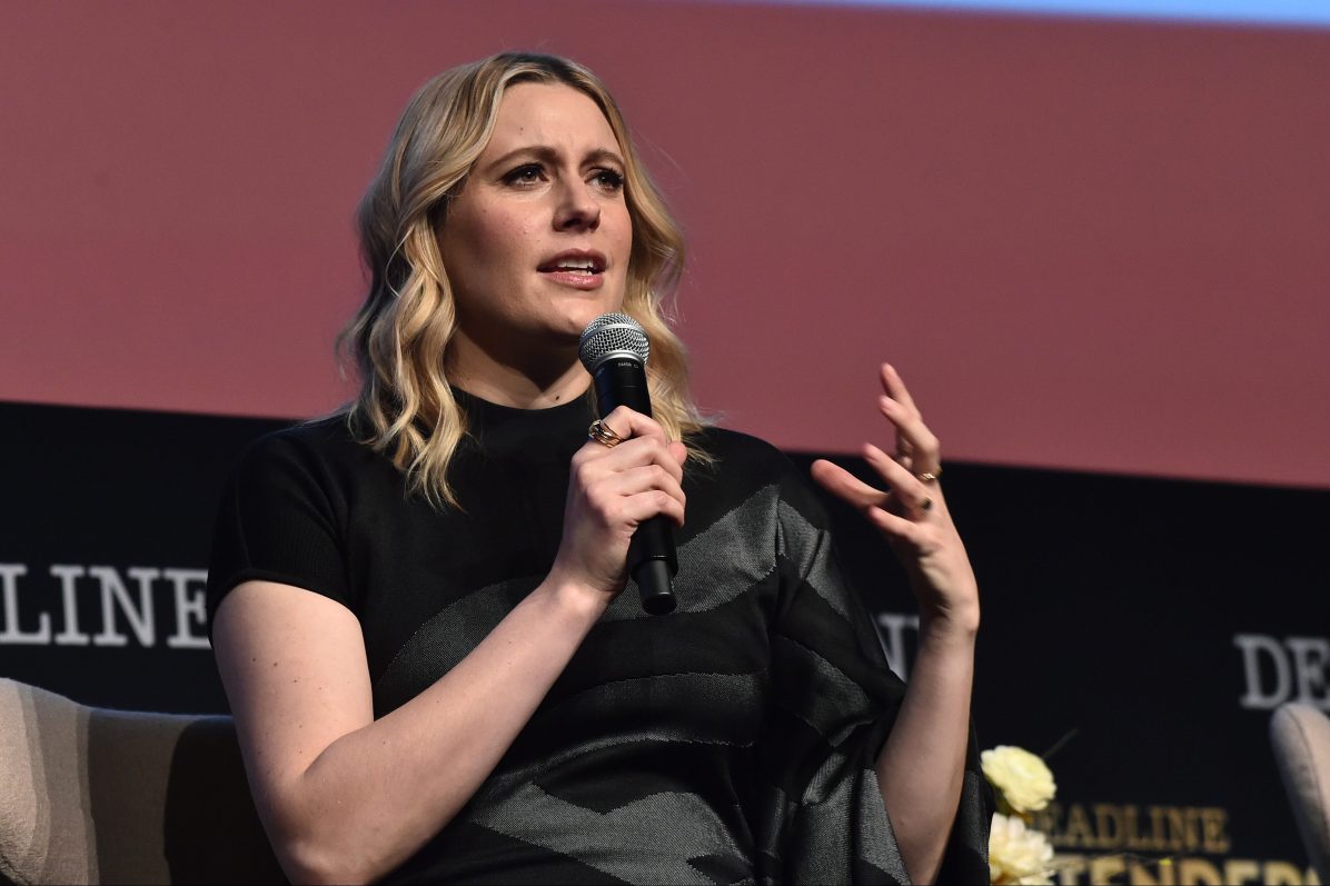 Greta Gerwig from the film "White Noise" speaks onstage during Contenders Film: Los Angeles at DGA Theater Complex on November 19, 2022 in Los Angeles, California.